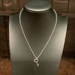 Sterling Silver Ball Chain Goldtone Key Charm